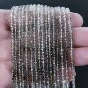 Quarzo Fume Sfumato Naturale in Perline Forma Rondelle Sfaccettato a Mano Foro Passante 03-04mm