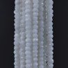 Quarzo Bianco Naturale in Perline Forma Rondelle Sfaccettato a Mano Foro Passante 03-04mm