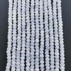 Quarzo Bianco Naturale in Perline Forma Rondelle Sfaccettato a Mano Foro Passante 03-04mm