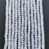 Quarzo Bianco Naturale in Perline Forma Rondelle Sfaccettato a Mano Foro Passante 03-04mm