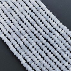 Quarzo Bianco Naturale in Perline Forma Rondelle Sfaccettato a Mano Foro Passante 03-04mm
