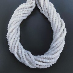 Quarzo Bianco Naturale in Perline Forma Rondelle Sfaccettato a Mano Foro Passante 03-04mm