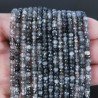 Quarzo Rutilato Grigio Naturale in Perline Forma Rondelle Sfaccettato a Mano Foro Passante 03-04mm