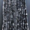 Quarzo Rutilato Grigio Naturale in Perline Forma Rondelle Sfaccettato a Mano Foro Passante 03-04mm