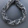 Quarzo Rutilato Grigio Naturale in Perline Forma Rondelle Sfaccettato a Mano Foro Passante 03-04mm