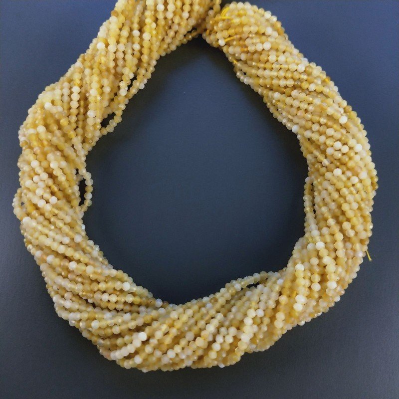 Opale Giallo Naturale Forma Tondo Taglia Diamante, Micro Sfaccettato Machine Cut 2,20mm Opale Giallo Naturale Forma Tondo Taglia Diamante, Micro Sfaccettato Machine Cut 2,20mm