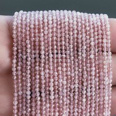 Quarzo Rosa Naturale Forma Tondo Taglia Diamante, Micro Sfaccettato Machine Cut 2,20mm