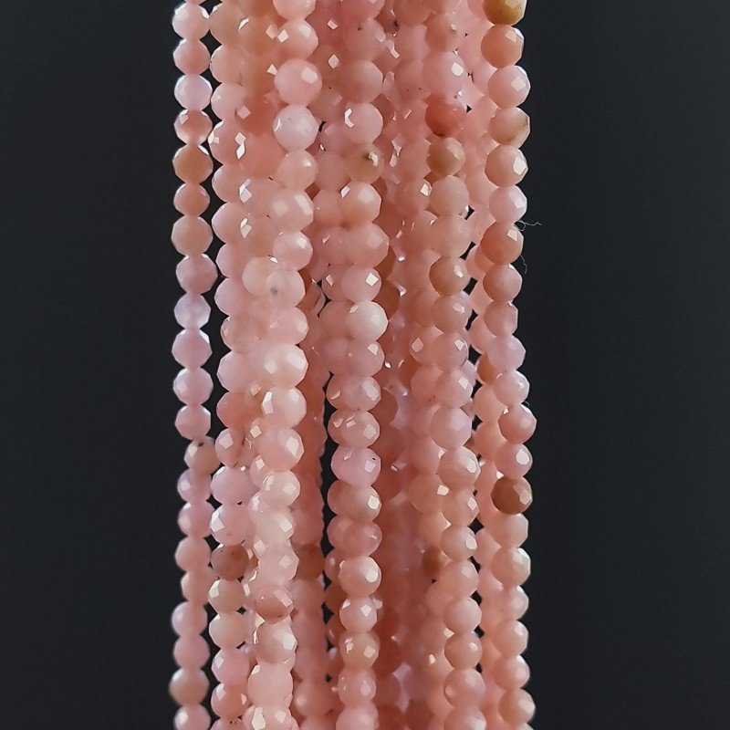 Opale Rosa Naturale Forma Tondo Taglia Diamante, Micro Sfaccettato Machine Cut 2,30mm