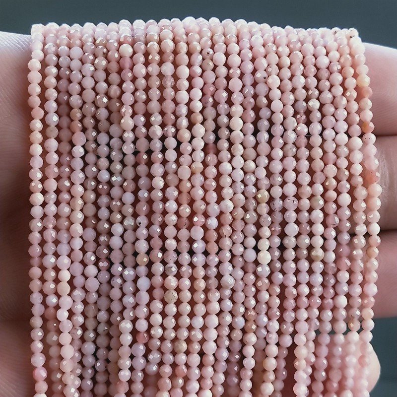 Opale Rosa Naturale Forma Tondo Taglia Diamante, Micro Sfaccettato Machine Cut 2,30mm