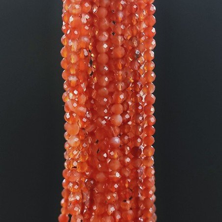 Corniola Naturale Forma Tondo Taglia Diamante, Micro Sfaccettato Machine Cut 2,30mm