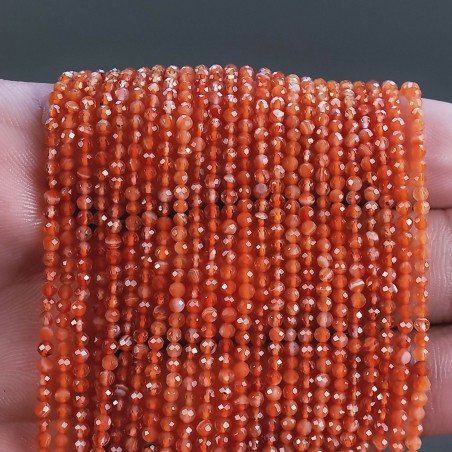 Corniola Naturale Forma Tondo Taglia Diamante, Micro Sfaccettato Machine Cut 2,30mm