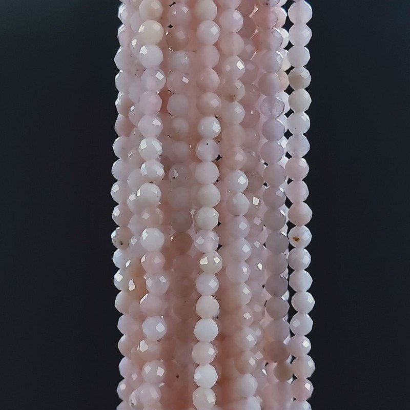 Opale Rosa Naturale Forma Tondo Taglia Diamante, Micro Sfaccettato Machine Cut 2,40mm