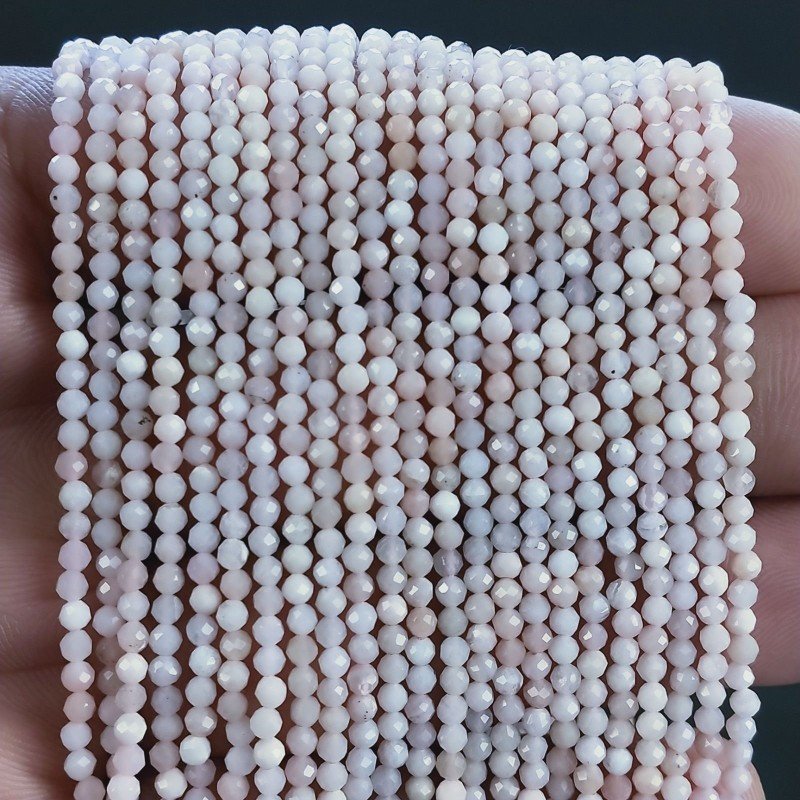 Opale Rosa Naturale Forma Tondo Taglia Diamante, Micro Sfaccettato Machine Cut 2,40mm