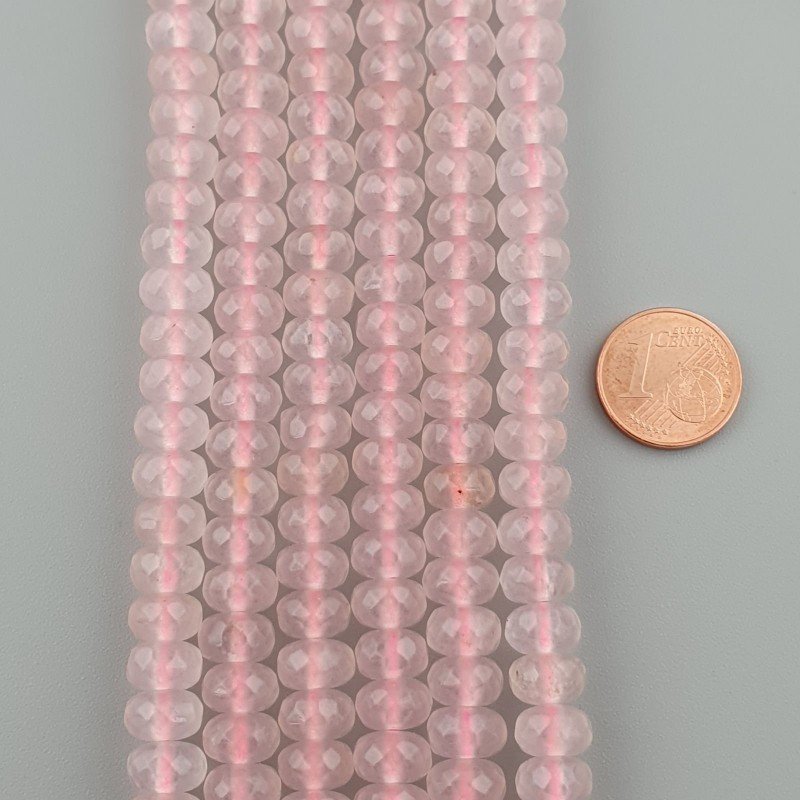 Giada Rosa in Perline Forma Rondelle Sfaccettato Foro Passante 08X05mm Giada Rosa in Perline Forma Rondelle Sfaccettato Foro Passante 08X05mm