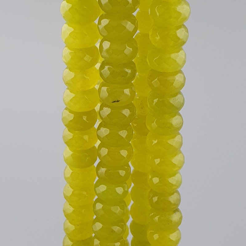 Giada Limone in Perline Forma Rondelle Sfaccettato Foro Passante 10X06mm