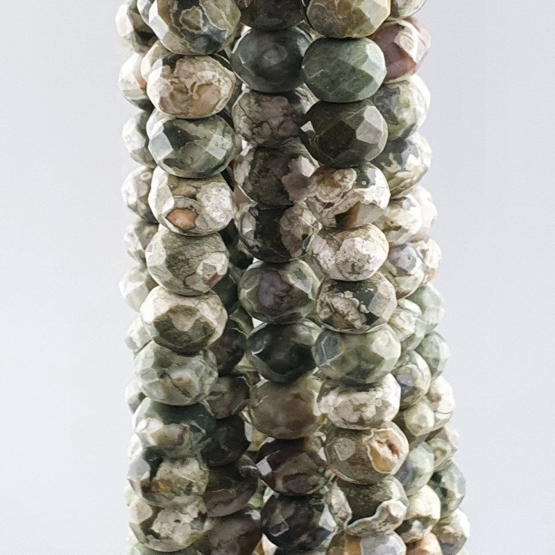 Riolite Naturale in Perline Forma Rondelle Sfaccettato Foro Passante 08mm