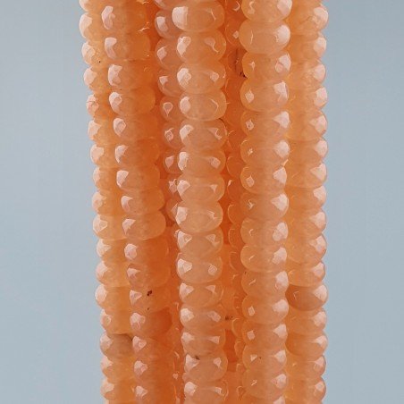 Giada Pesca in Perline Forma Rondelle Sfaccettato Foro Passante 08X05mm
