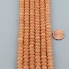 Giada Pesca in Perline Forma Rondelle Sfaccettato Foro Passante 08X05mm
