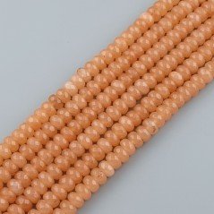 Giada Pesca in Perline Forma Rondelle Sfaccettato Foro Passante 08X05mm