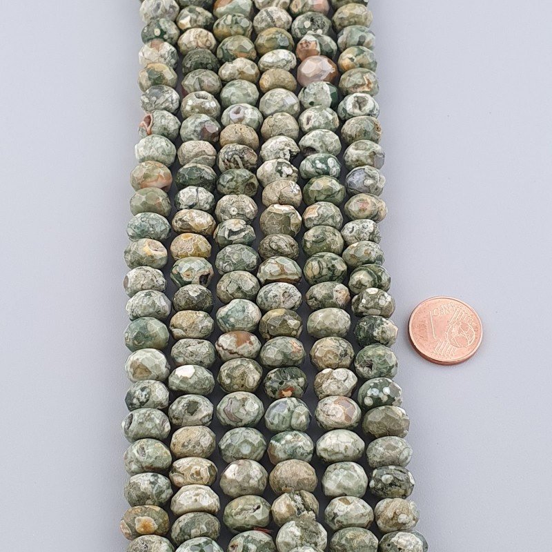 Riolite Naturale in Perline Forma Rondelle Sfaccettato Foro Passante 10mm