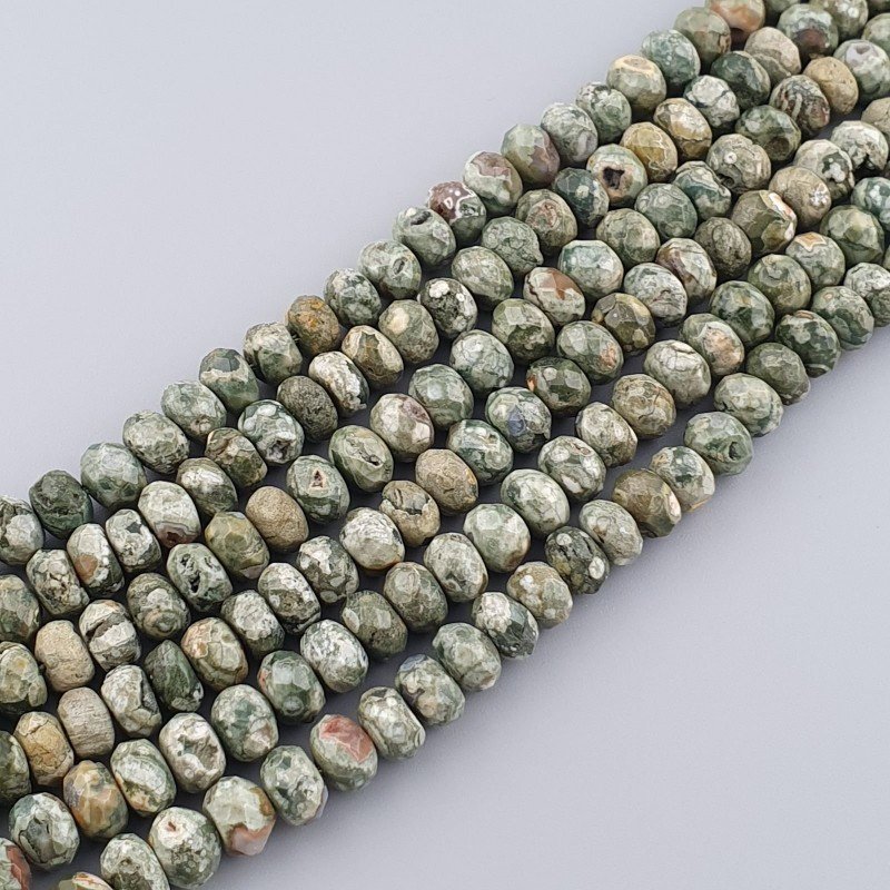 Riolite Naturale in Perline Forma Rondelle Sfaccettato Foro Passante 10mm