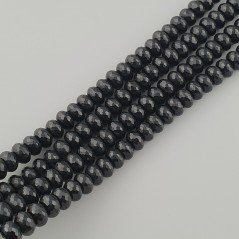 Onice Nera in Perline Forma Rondelle Sfaccettato Foro Passante 10mm