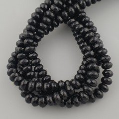 Onice Nera in Perline Forma Rondelle Sfaccettato Foro Passante 10mm