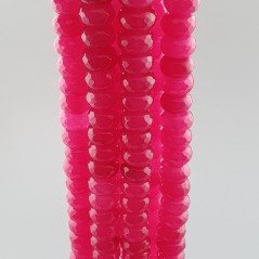 Giada Fucsia in Perline Forma Rondelle Sfaccettato Foro Passante 10X06mm