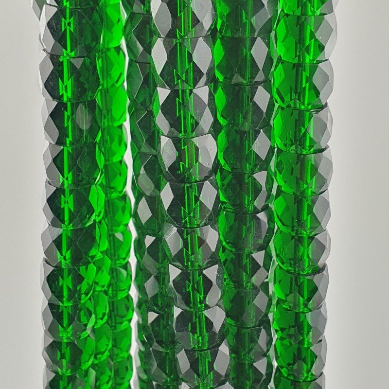 Cristallo verde smeraldo transparente rondelle sfaccettate 12mm
