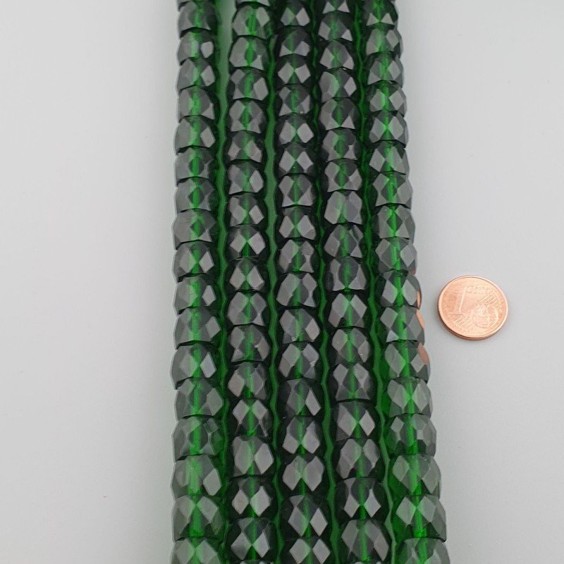 Cristallo verde smeraldo transparente rondelle sfaccettate 12mm