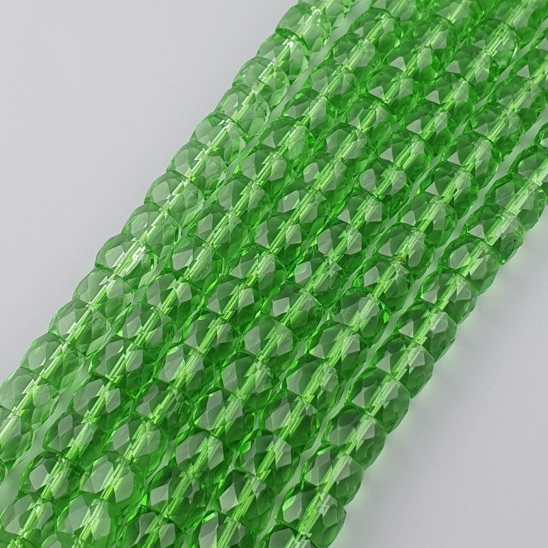 Cristallo verde chiaro rondelle sfaccettate 11mm