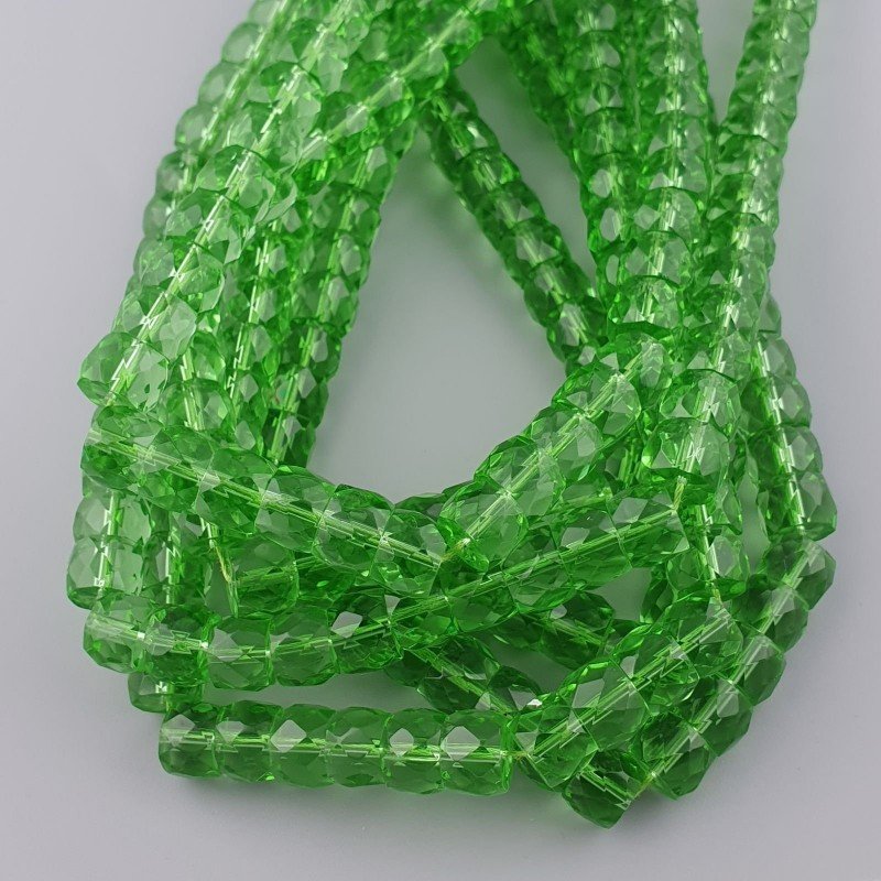 Cristallo verde chiaro rondelle sfaccettate 11mm