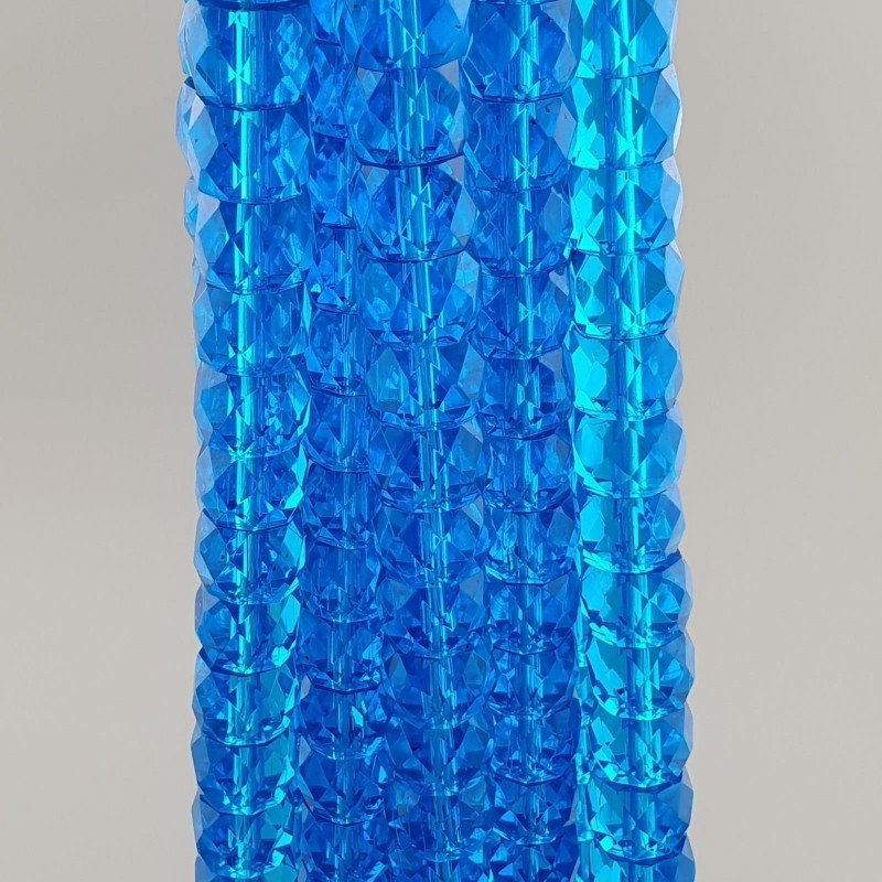 Cristallo azzuro transparente rondelle sfaccettate 12mm