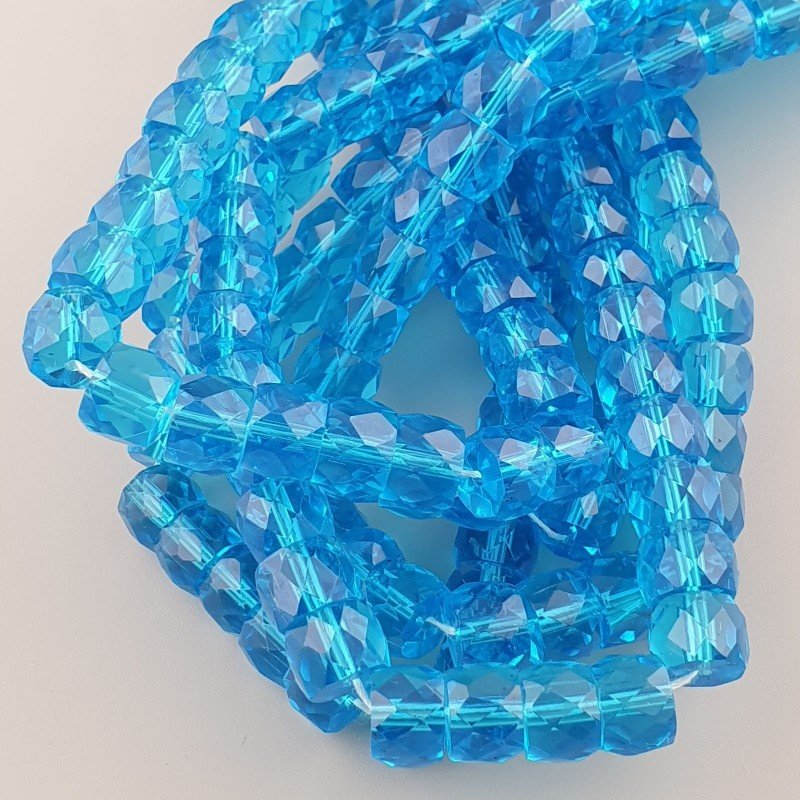 Cristallo azzuro transparente rondelle sfaccettate 12mm