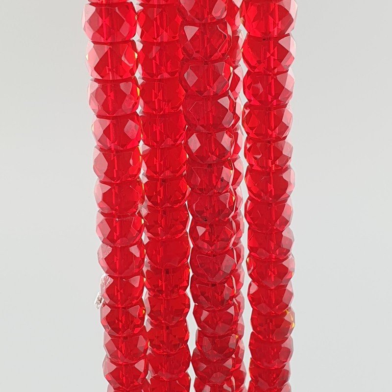 Cristallo rosso transparente rondelle sfaccettate 10mm