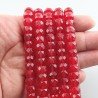 Cristallo rosso transparente rondelle sfaccettate 10mm