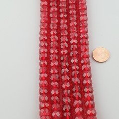 Cristallo rosso Trasparente rondelle sfaccettate 10mm