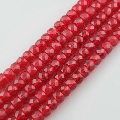 Cristallo rosso Trasparente rondelle sfaccettate 10mm