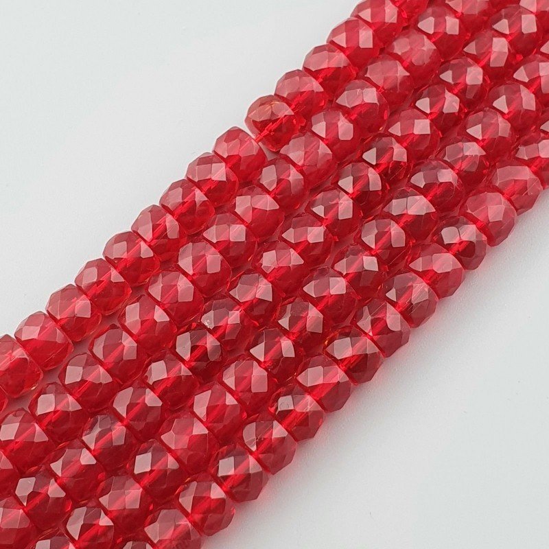 Cristallo rosso transparente rondelle sfaccettate 10mm