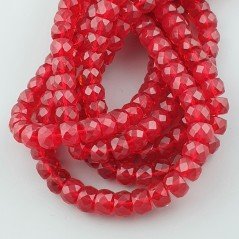 Cristallo rosso Trasparente rondelle sfaccettate 10mm