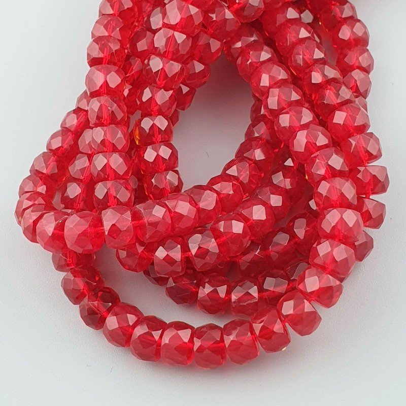Cristallo rosso transparente rondelle sfaccettate 10mm