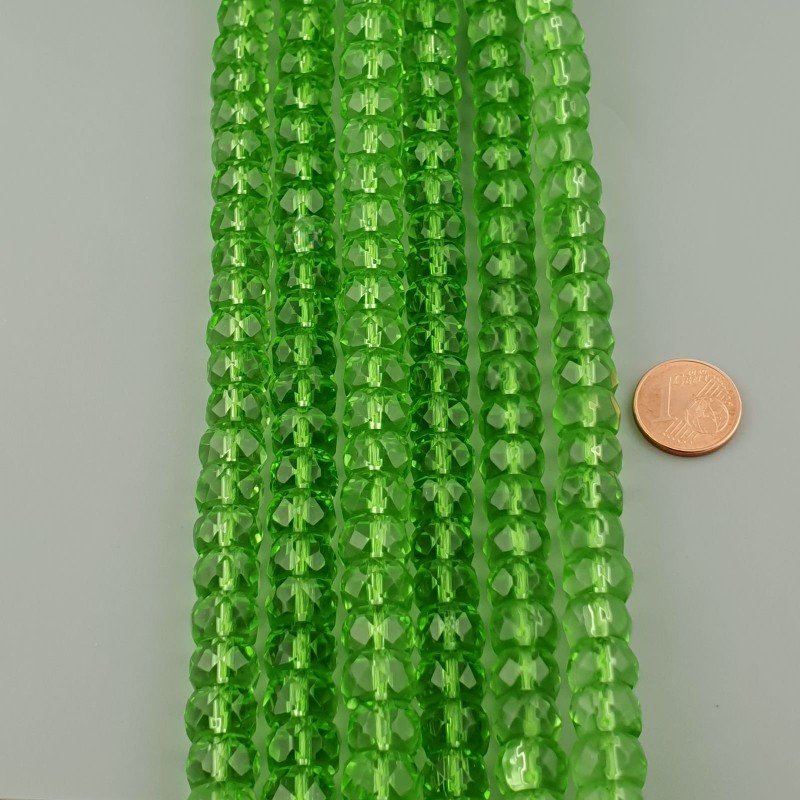 Cristallo verde chiaro rondelle sfaccettate 10mm