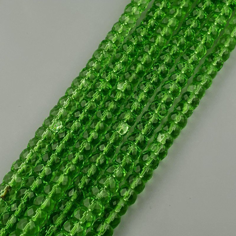 Cristallo verde chiaro rondelle sfaccettate 10mm