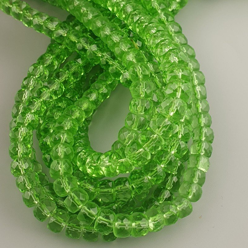 Cristallo verde chiaro rondelle sfaccettate 10mm