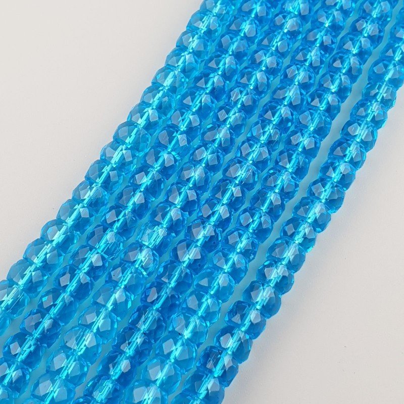 Cristallo azzuro transparente rondelle sfaccettate 10mm