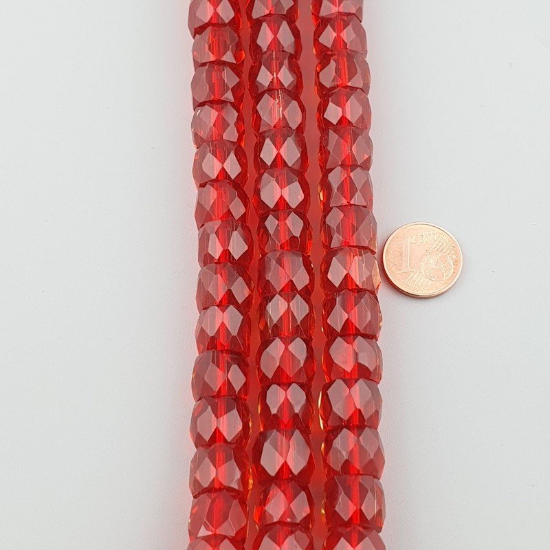 Cristallo rosso chiaro transparente rondelle sfaccettate 11mm