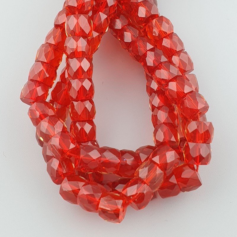 Cristallo rosso chiaro transparente rondelle sfaccettate 11mm