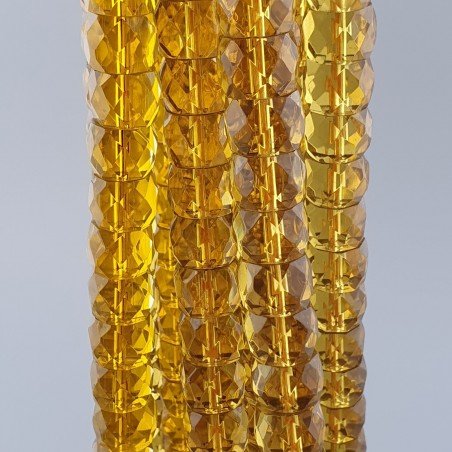 Cristallo Ambra in Perline Forma Rondelle Twist Sfaccettato Foro Passante 11mm