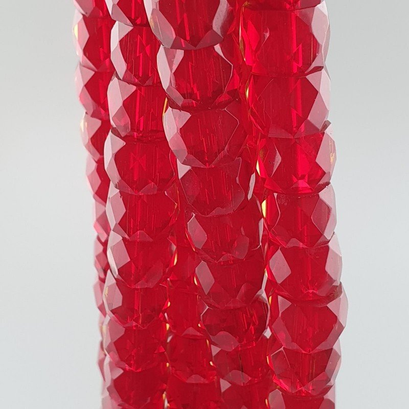 Cristallo rosso scuro transparente rondelle sfaccettate 12mm