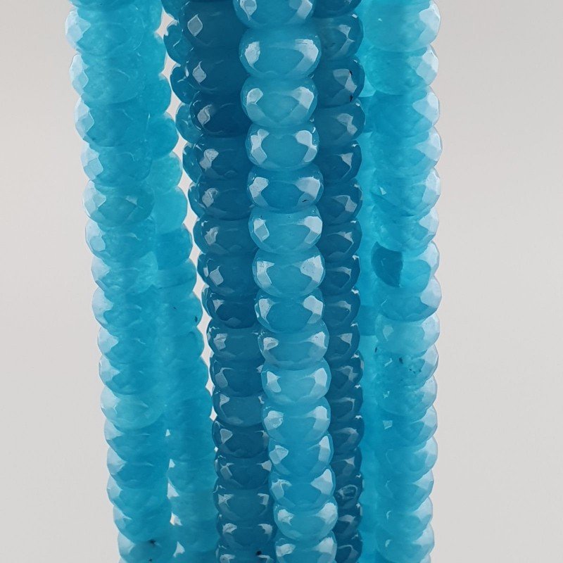 Angelite in Perline Forma Rondelle Sfaccettato Foro Passante 10X06mm